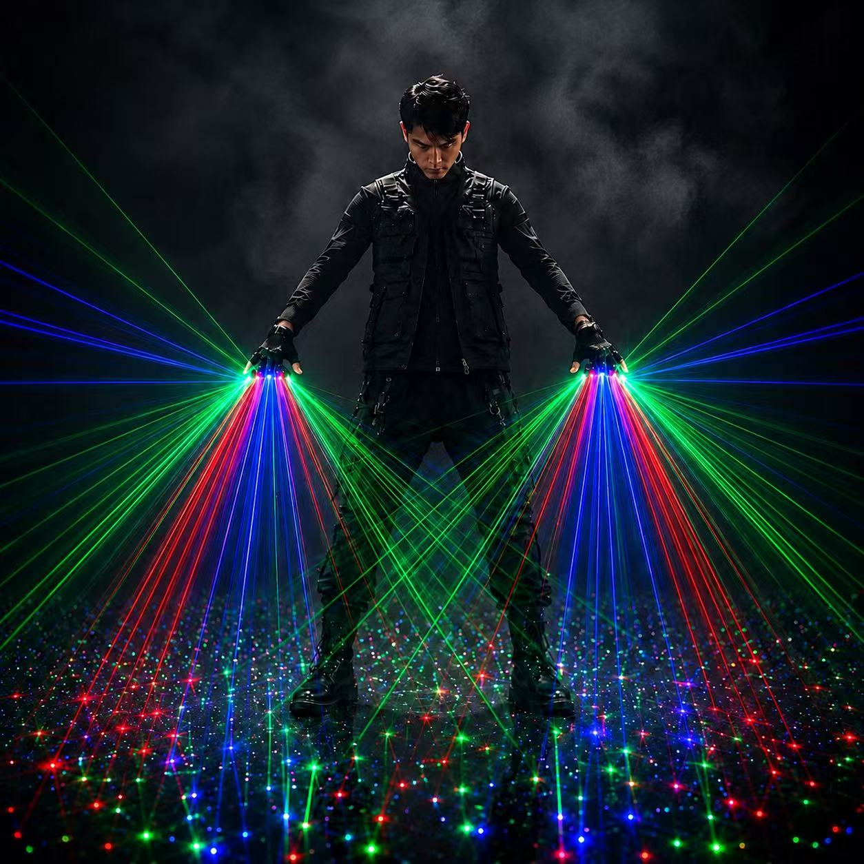 Event Party Dj - RGB 레이저 장갑 충전식 레드 그린