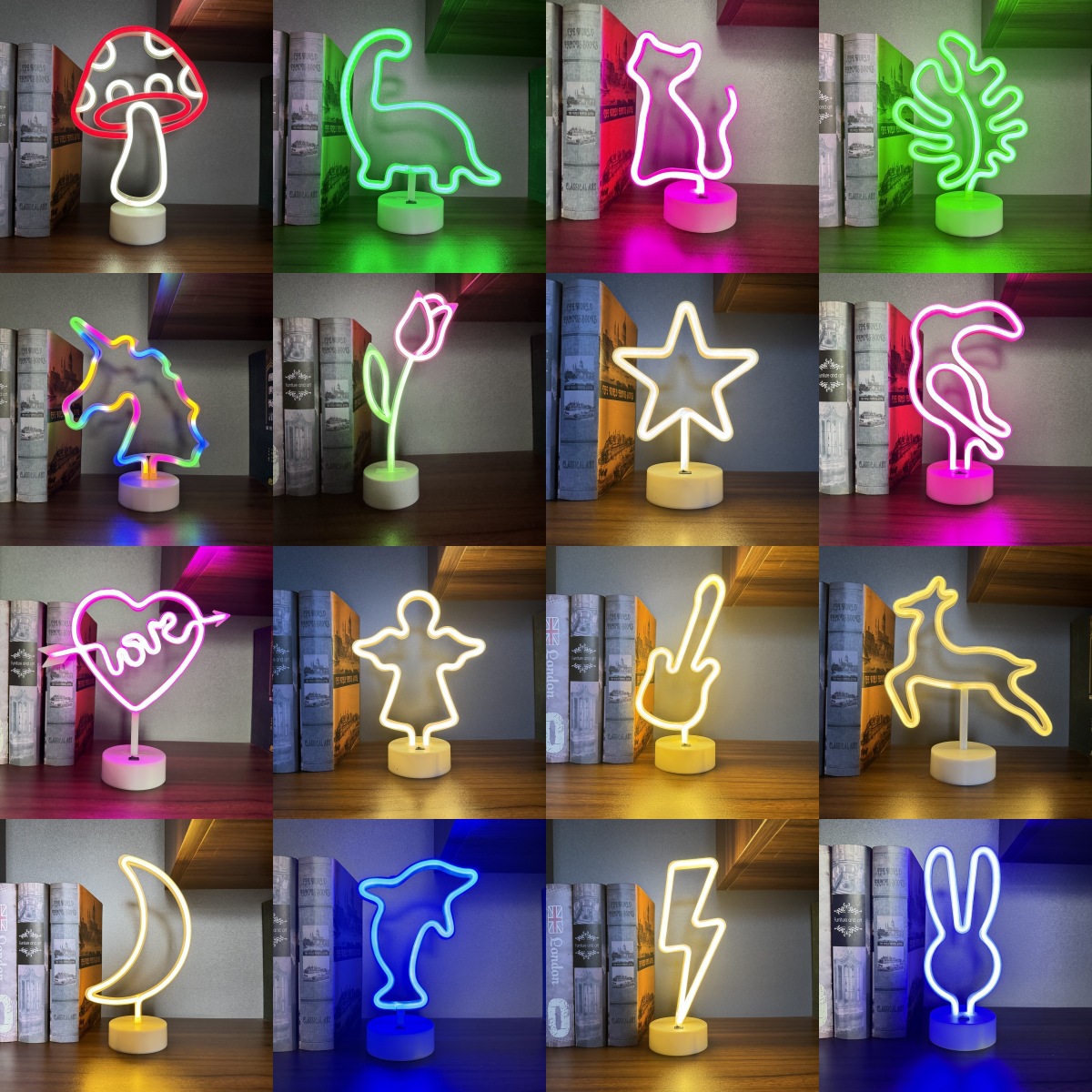 Neon Sign Party - 다양한 모양의 베이스가 있는 LED 네온사인